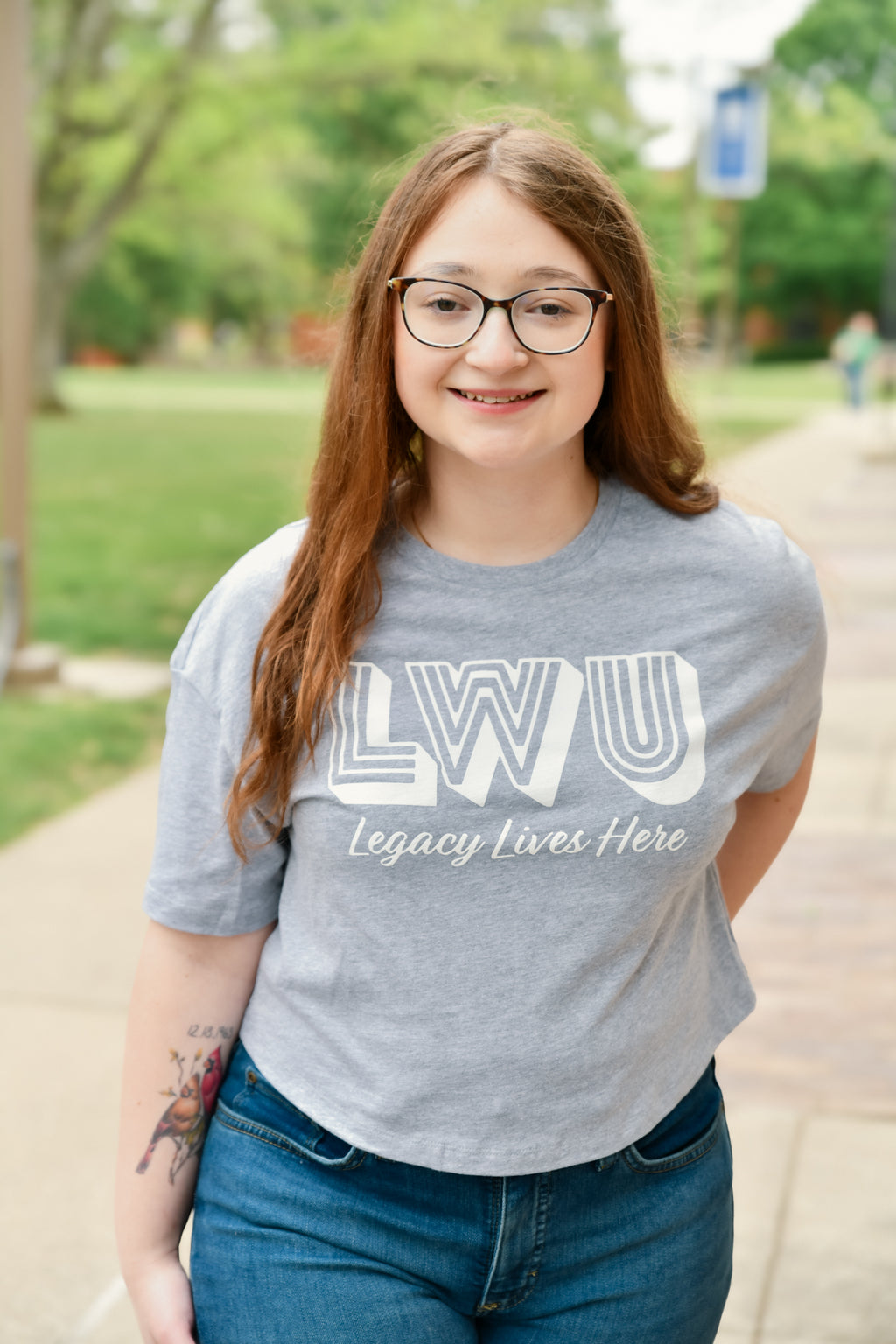 LWU Legacy Crop Tee Vintage Athletic Heather