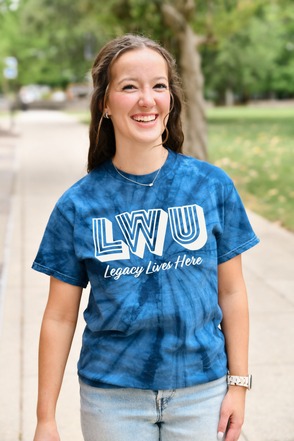 LWU Vintage Tie-Dye Tee - Spider Navy