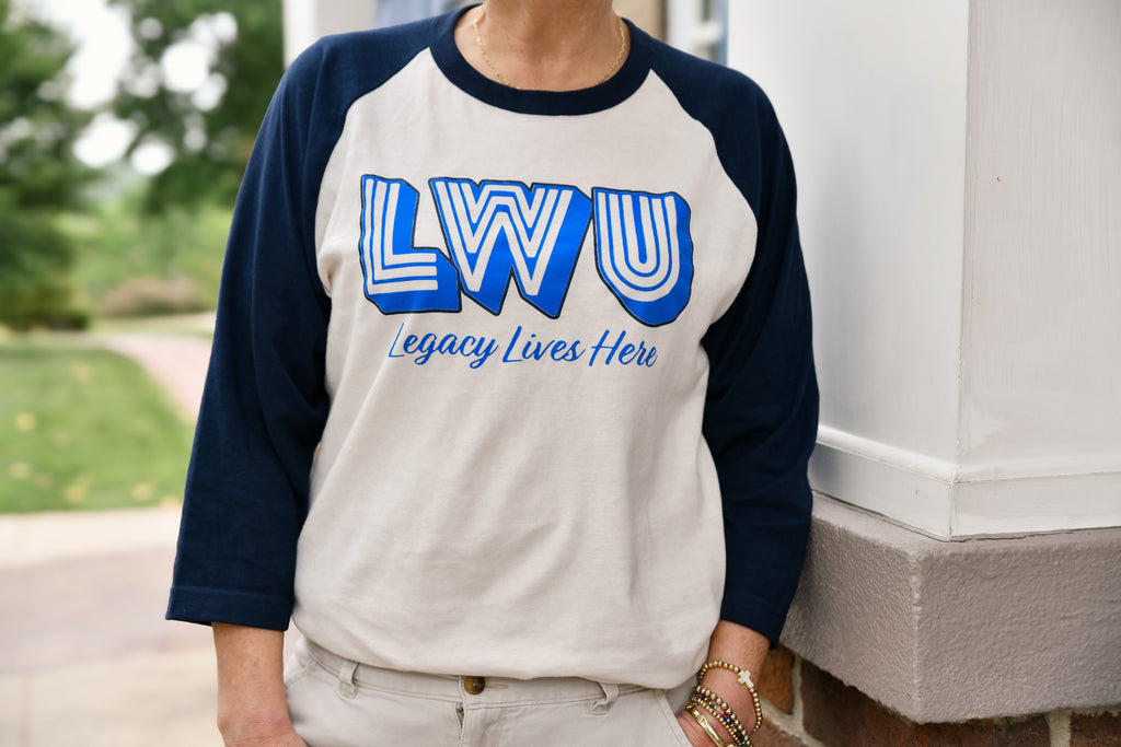 LWU Vintage Baseball Shirt - Vintage White & Navy